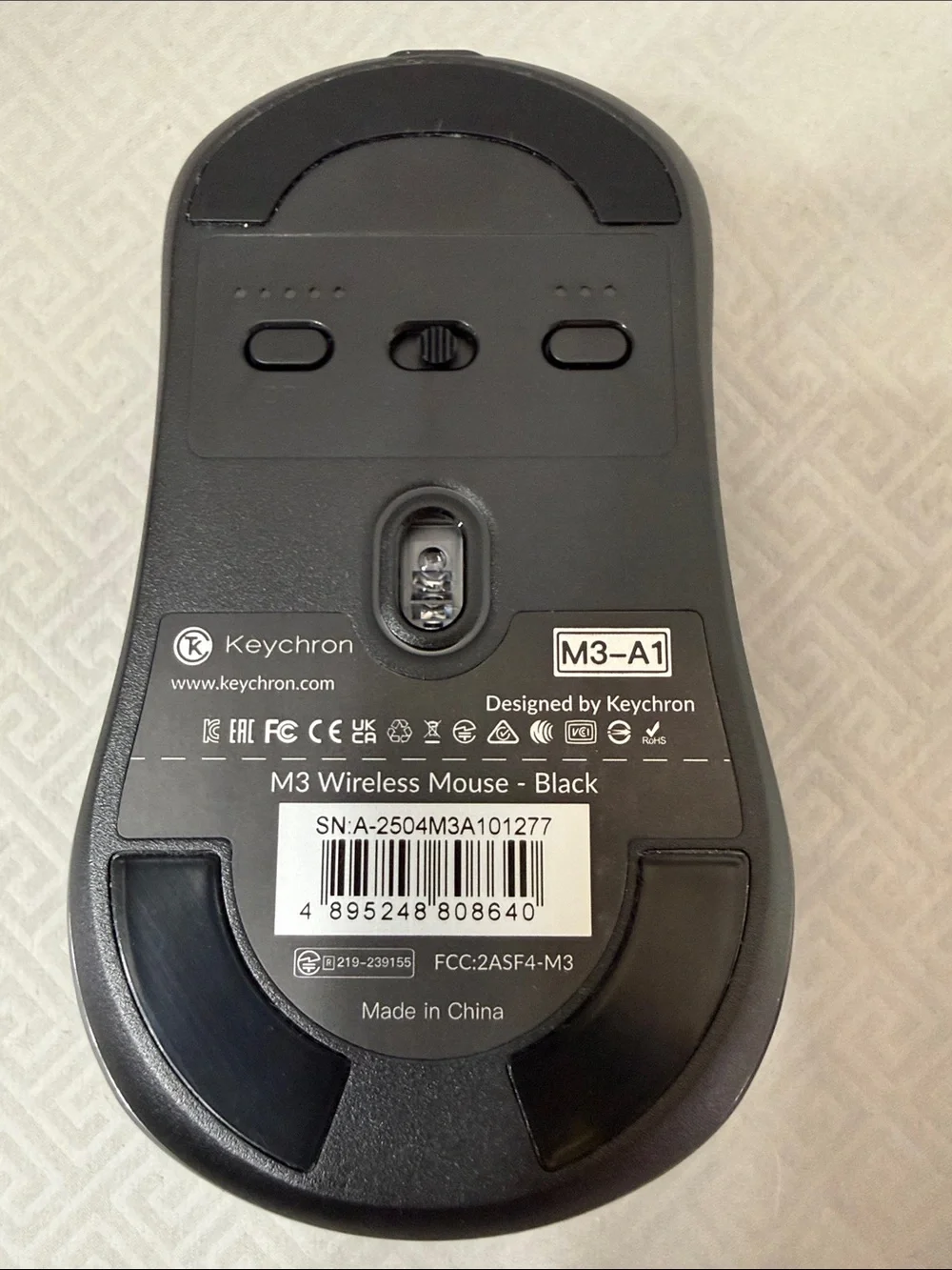 Keychron M3 Black Wireless Mouse Bluetooth Mode Ergonomic Design New Open Box